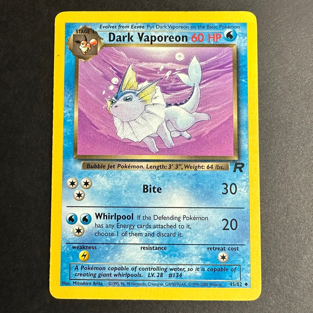 Pokemon TCG Dark Vaporeon Team Rocket 45/82 Uncommon Unlimited Non Holo LP